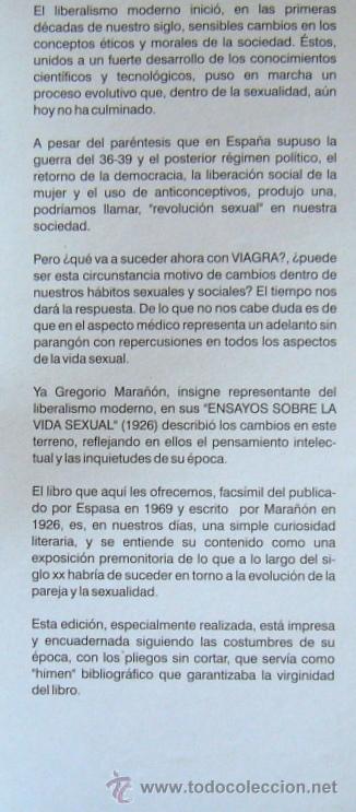 Libros de segunda mano: ENSAYOS SOBRE LA VIDA SEXUAL - GREGORIO MARA&Ntilde;ON - Foto 2