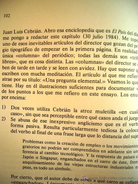 Libros de segunda mano: LA PERVERSION DEL LENGUAJE. AMANDO DE MIGUEL. ESPASA CALPE, 1985. . - Foto 4