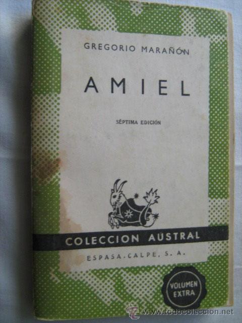 Libros de segunda mano: AMIEL. MARA&Ntilde;&Oacute;N, Gregorio. 1956. Austral 408 - Foto 1