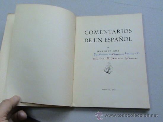 Libros de segunda mano: Comentarios de un espa&ntilde;ol (autor: Juan de la Cosa) - Foto 2