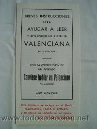 Livros em segunda m&atilde;o: BREVES INSTRUCCIONES PARA AYUDAR A LEER Y ENTENDER LA LENGUA VALENCIANA. CONVIENE HABLAR EN VALENCIA