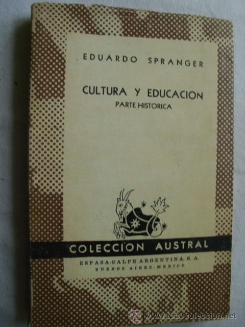 Libros de segunda mano: CULTURA Y EDUCACI&Oacute;N.  SPRANGER, Eduardo. 1948 - Foto 1