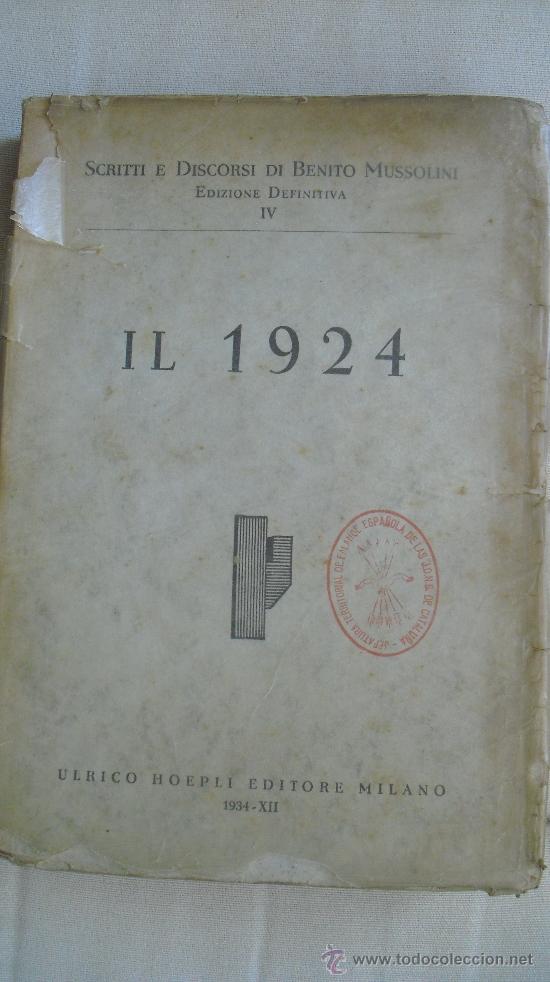 Libros de segunda mano: Il 1924. Mussolini, Benito - Foto 1