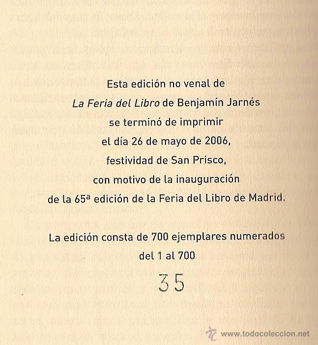 Libros de segunda mano: Feria del libro / Benjam&iacute;n Jarn&eacute;s - Foto 2
