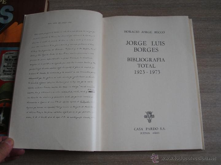 Libros de segunda mano: JORGE LUIS BORGES - BIBLIOGRAFIA TOTAL - - Foto 2