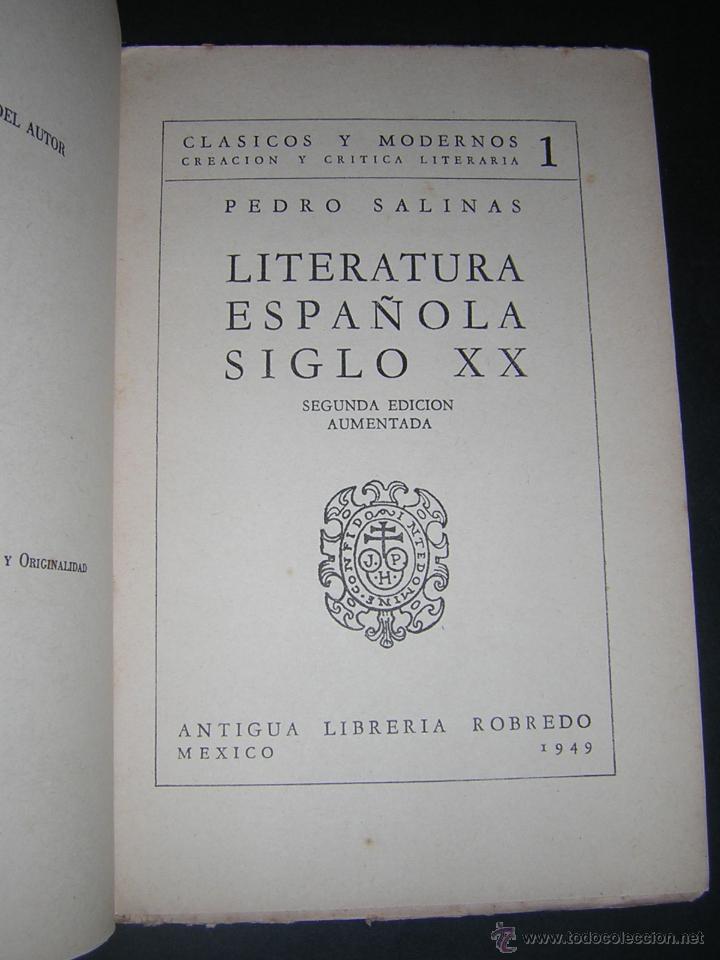 Libros de segunda mano: 1949 - PEDRO SALINAS - LITERATURA ESPAÃ‘OLA DEL SIGLO XX - Foto 2 - 42575776