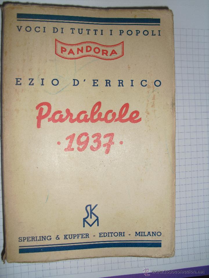 Libros de segunda mano: Parabole.1937. Errico, Ezio D'