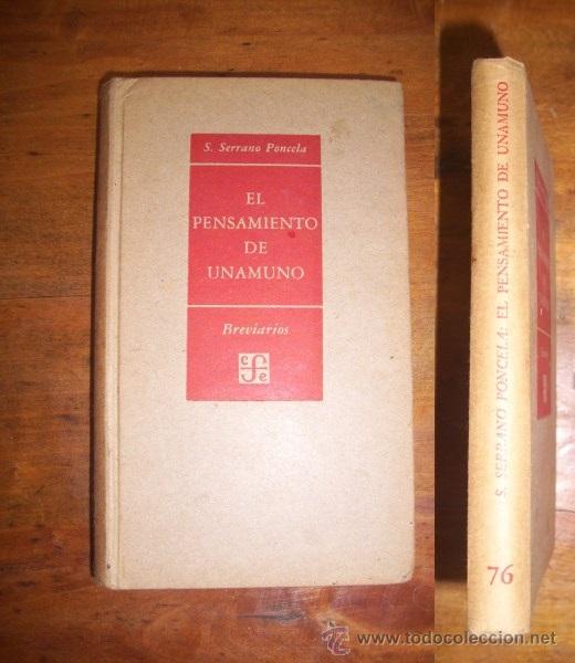 Libros de segunda mano: SERRANO PONCELA, S. El pensamiento de Unamuno - Foto 1