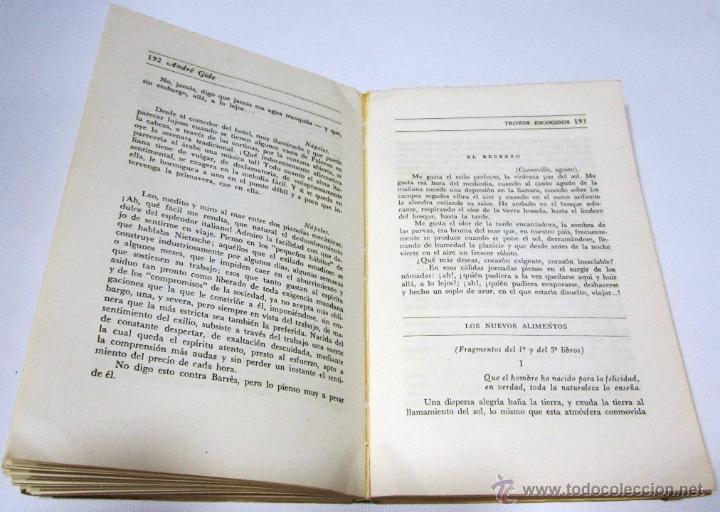 Libros de segunda mano: ANDR&Eacute; GIDE: TROZOS ESCOGIDOS. - Foto 2