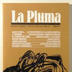 Libros de segunda mano: LA PLUMA. REVISTA CULTURAL. 2ª ÉPOCA. MAYO-JUNIO 1980. NÚM. 1 - FERNANDO SAVATER - JORGE GUILLÉN