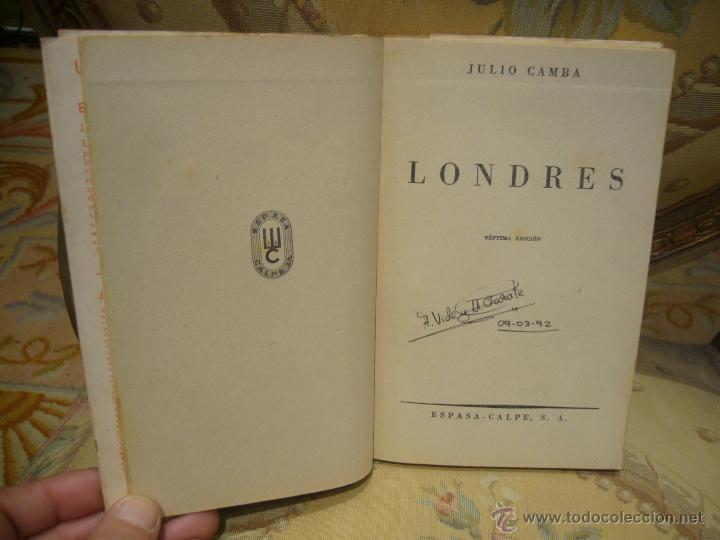Libros de segunda mano: LONDRES, DE JULIO CAMBA. COLECCION AUSTRAL N&ordm; 22. - Foto 2