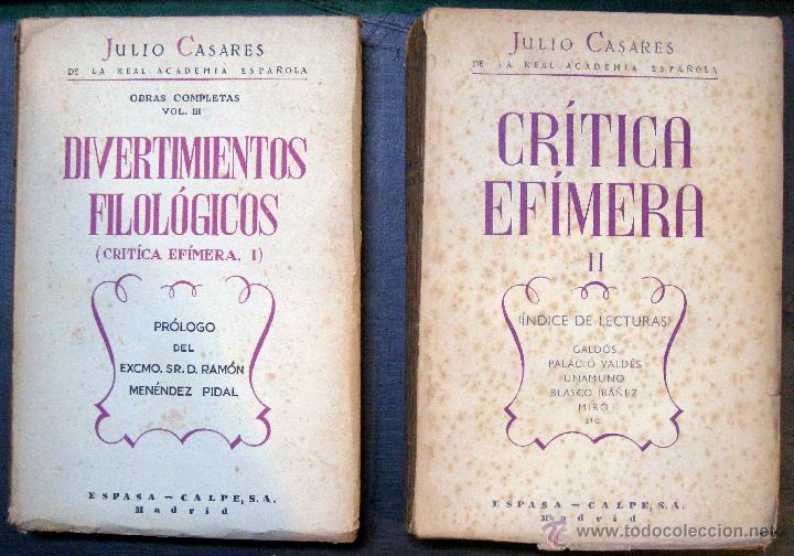 Libros de segunda mano: Julio Casares. Cr&iacute;tica ef&iacute;mera. 1947 - Foto 1