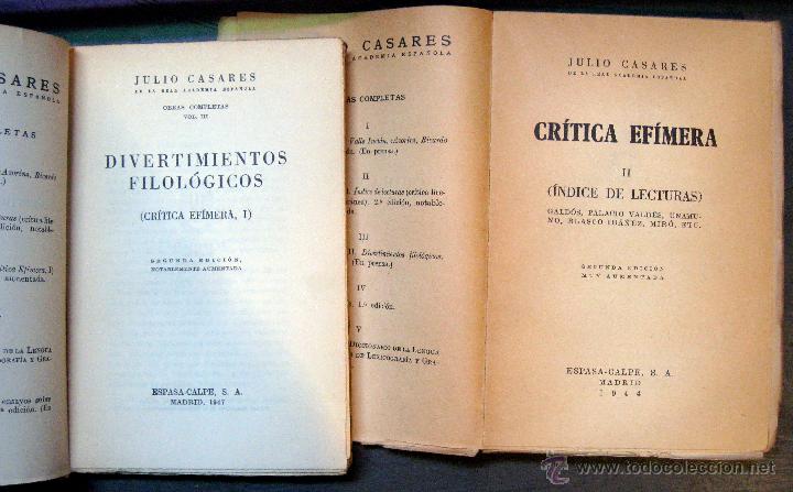 Libros de segunda mano: Julio Casares. Cr&iacute;tica ef&iacute;mera. 1947 - Foto 2