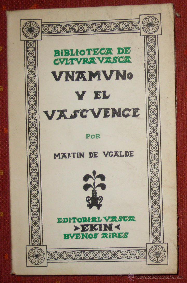 Libros de segunda mano: Mart&iacute;n de Ugalde. Unamuno y el vascuence. 1966 - Foto 1