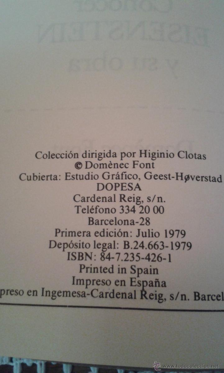 Libros de segunda mano: CONOCER EISENSTEIN Y SU OBRA  DOPESA  1&ordf; EDICION - Foto 2