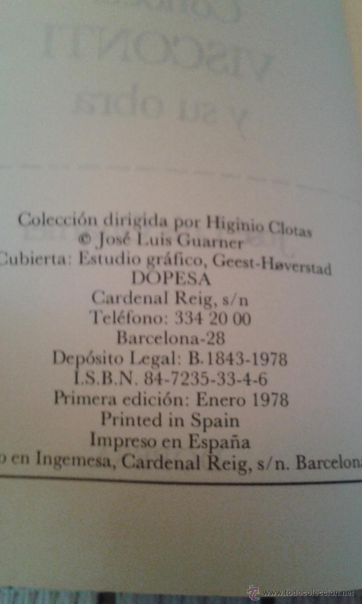 Libros de segunda mano: CONOCER VISCONTI Y SU OBRA  DOPESA 1&ordf; EDICION - Foto 2