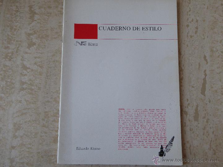 Libros de segunda mano: Cuaderno de estilo. Eduardo Alonso. - Foto 1