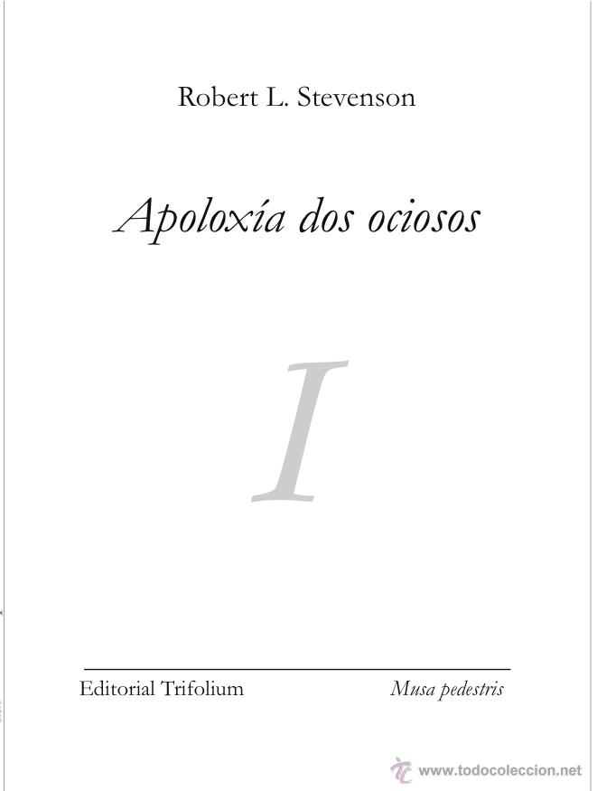 Libros de segunda mano: APOLOX&Iacute;A DOS OCIOSOS. ROBERT L. STEVENSON - Foto 1