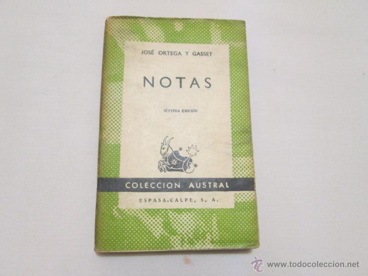 Libros de segunda mano: NOTAS - JOSE ORTEGA Y GASSET - 1955 - Foto 1