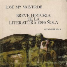 Libros de segunda mano: JOSÉ MARÍA VALVERDE : BREVE HISTORIA DE LA LITERATURA ESPAÑOLA. (EDS. GUADARRAMA, PUNTO OMEGA, 1969). Lote 50048458