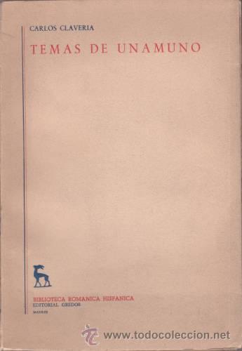 Libros de segunda mano: CLAVERIA, CARLOS: TEMAS DE UNAMUNO - Foto 1