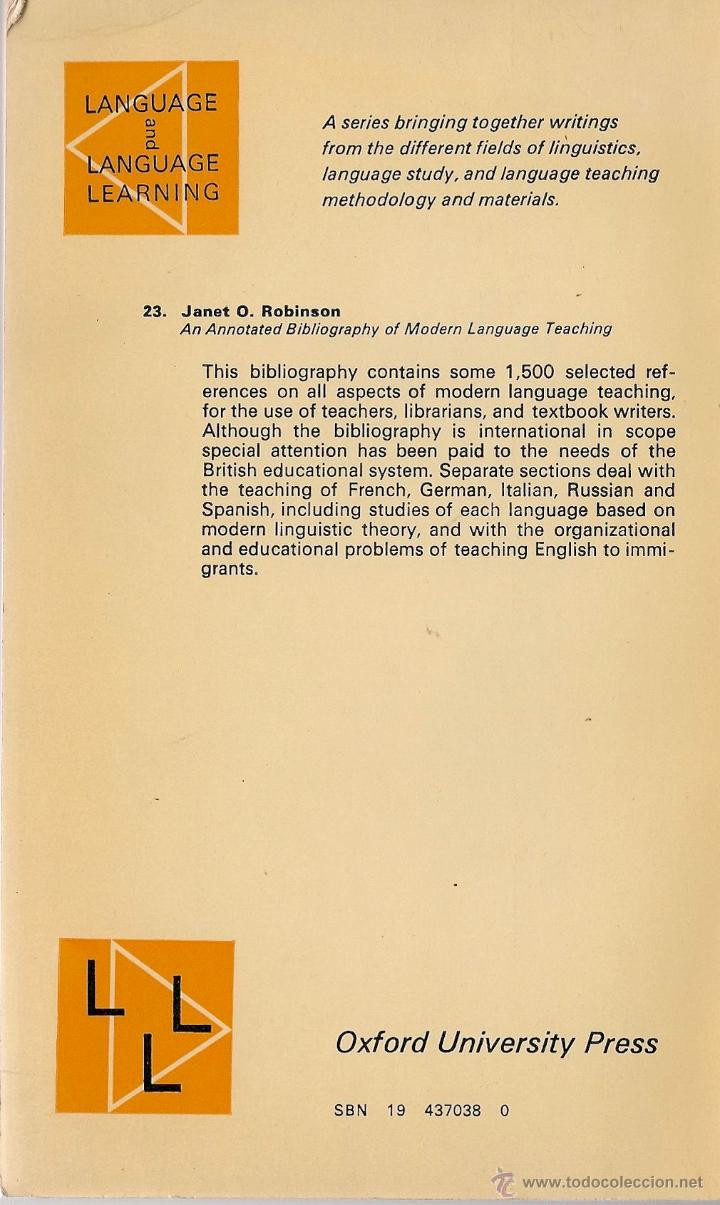 Libros de segunda mano: * BIBLIOGRAF&Iacute;A * INGL&Eacute;S * An annotated bibliography or modern language teaching - 1969 - Foto 2