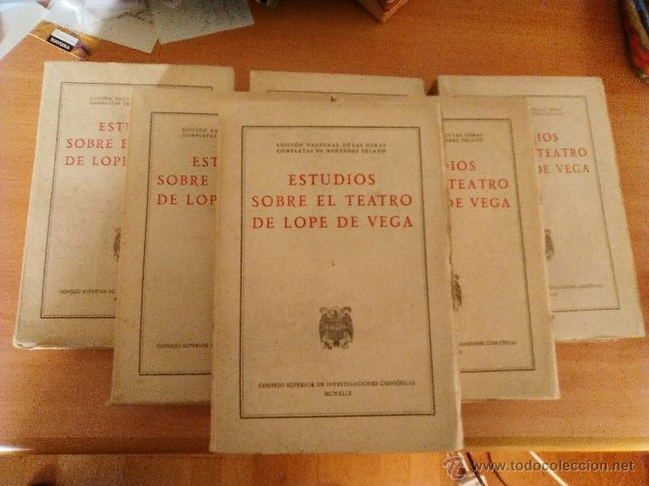 ESTUDIOS SOBRE EL TEATRO DE LOPE DE VEGA, 6 TS., DE M. MENÃ‰NDEZ PELAYO. EDICIÃ“N NACIONAL, 1949. (Libros de Segunda Mano (posteriores a 1936) - Literatura - Ensayo)