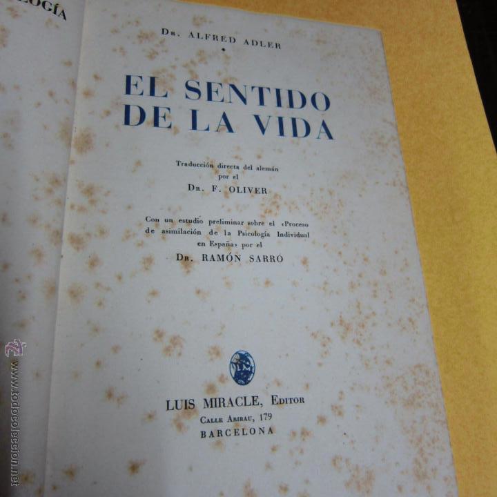 Libros de segunda mano: ADLER. Dr.ALFRED, EL SENTIDO DE LA VIDA , - Foto 2