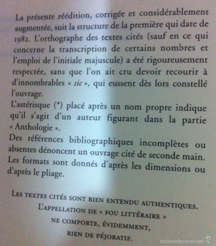 Libros de segunda mano: Andr&eacute; Blavier. Les fous litt&eacute;raires. 2001 - Foto 4