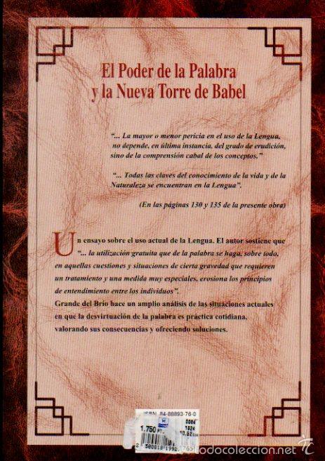 Libros de segunda mano: EL PODER DE LA PALABRA Y LA NUEVA TORRE DE BABEL - RAM&Oacute;N GRANDE DEL BR&Iacute;O. EDITORIAL EL DRAC, 2000 - Foto 4