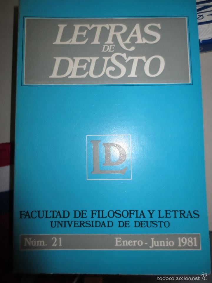 Libros de segunda mano: LETRAS DE DEUSTO N&ordm; 21  VOL 11 ENERO-JUNIO 1981 - Foto 1