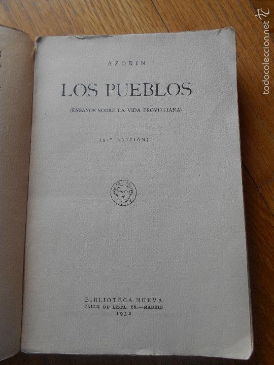 Libros de segunda mano: LOS PUEBLOS, Azorin, Biblioteca Nueva - Foto 2