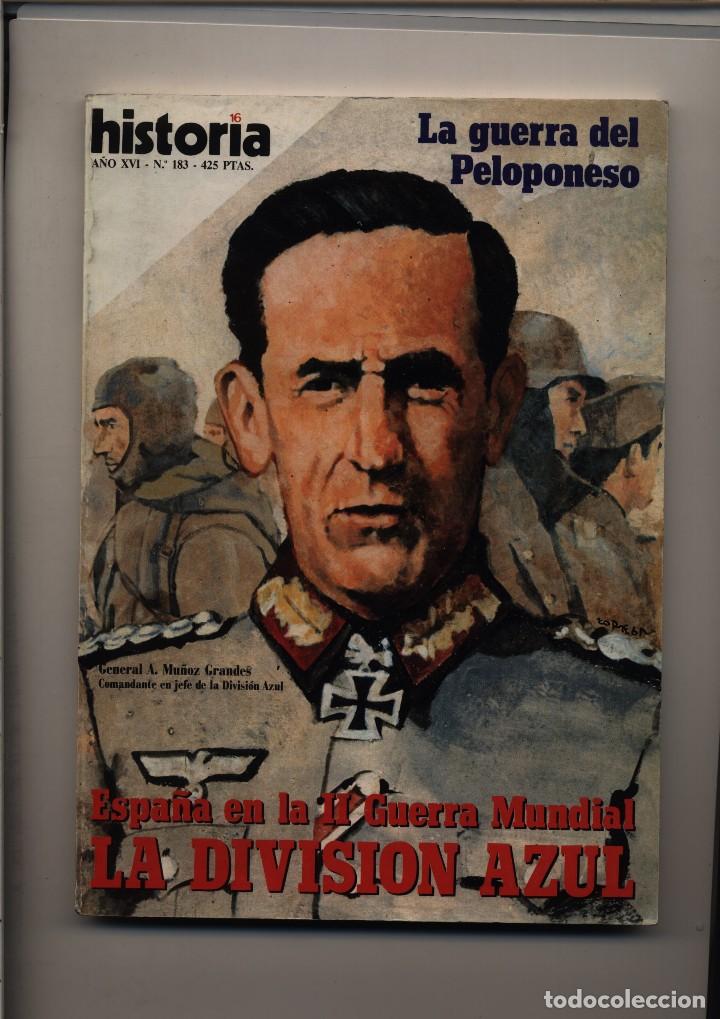 Libros de segunda mano: Historia 16 n&ordm; 183 - La Divisi&oacute;n Azul, Espa&ntilde;a en la II Segunda Guerra Mundial GASTOS ENVIO GRATIS