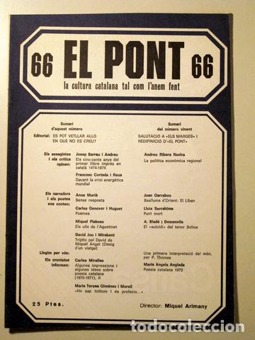Libros de segunda mano: EL PONT. N&uacute;m 66 - Barcelona - Foto 1
