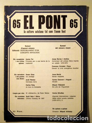 Libros de segunda mano: EL PONT. N&uacute;m 65 - Barcelona S.A. - Foto 1