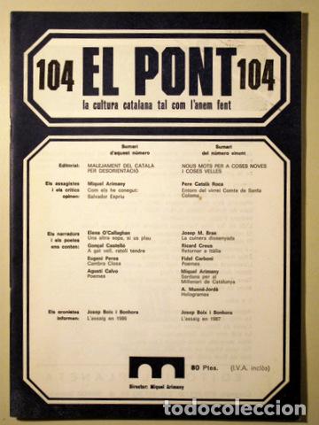 Libros de segunda mano: EL PONT. N&uacute;m 104 - Barcelona - Foto 1