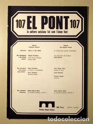 Libros de segunda mano: EL PONT. N&uacute;m 107 - Barcelona - Foto 1
