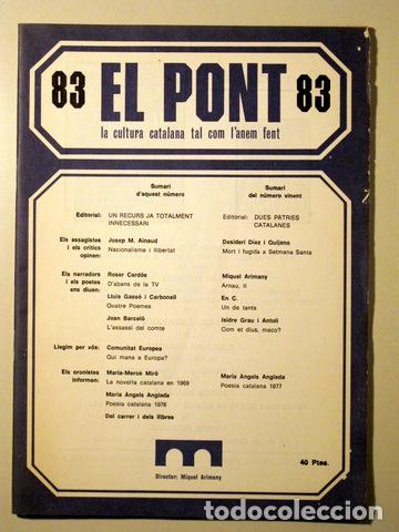 Libros de segunda mano: EL PONT. N&uacute;m 83 - Barcelona - Foto 1