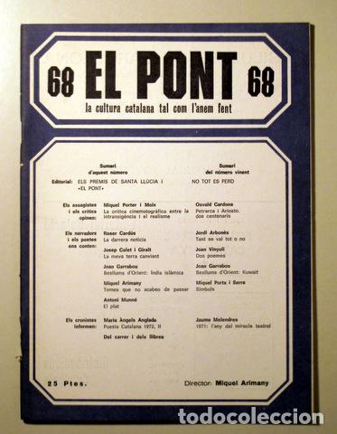 Libros de segunda mano: EL PONT. N&uacute;m 68 - Barcelona - Foto 1
