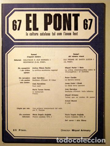 Libros de segunda mano: EL PONT. N&uacute;m 67 - Barcelona - Foto 1