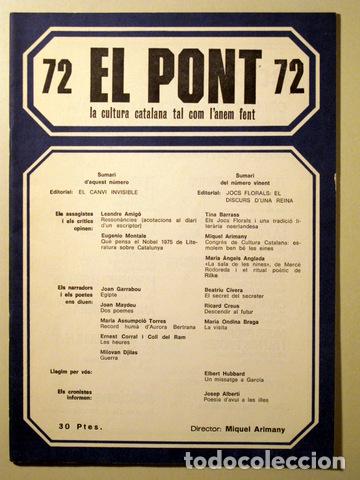 Libros de segunda mano: EL PONT. N&uacute;m 72 - Barcelona - Foto 1