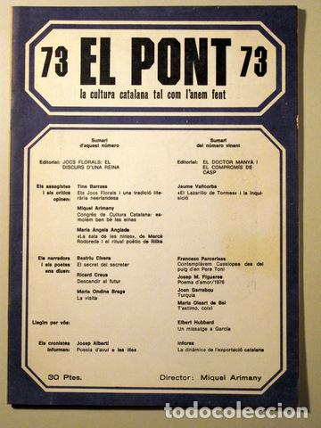 Libros de segunda mano: EL PONT. N&uacute;m 73 - Barcelona - Foto 1
