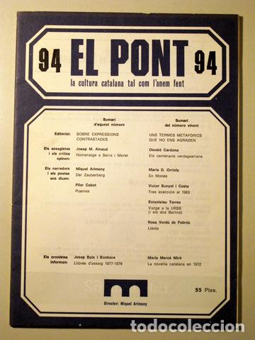 Libros de segunda mano: EL PONT. N&uacute;m 94 - Barcelona - Foto 1