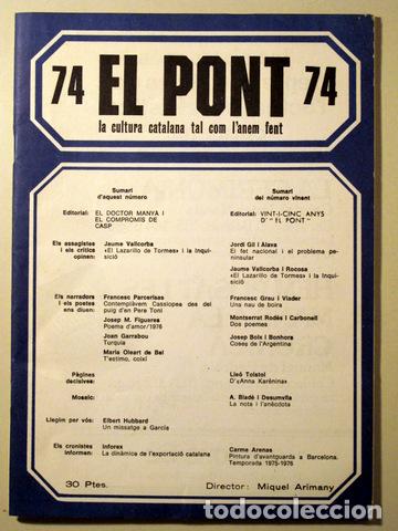 Libros de segunda mano: EL PONT. N&uacute;m 74 - Barcelona - Foto 1