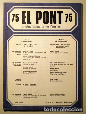 Libros de segunda mano: EL PONT. N&uacute;m 75 - Barcelona - Foto 1
