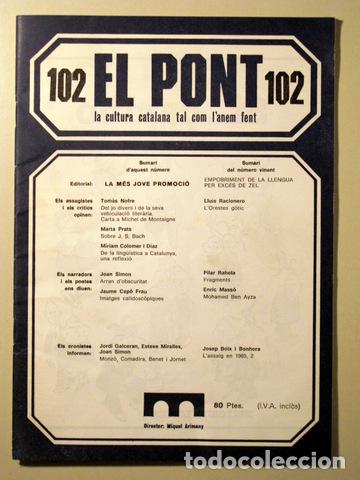 Libros de segunda mano: EL PONT. N&uacute;m 102 - Barcelona - Foto 1