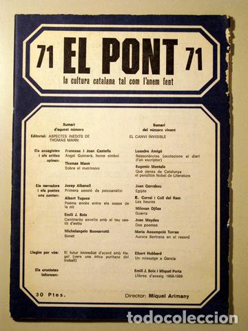 Libros de segunda mano: EL PONT. N&uacute;m 71 - Barcelona - Foto 1