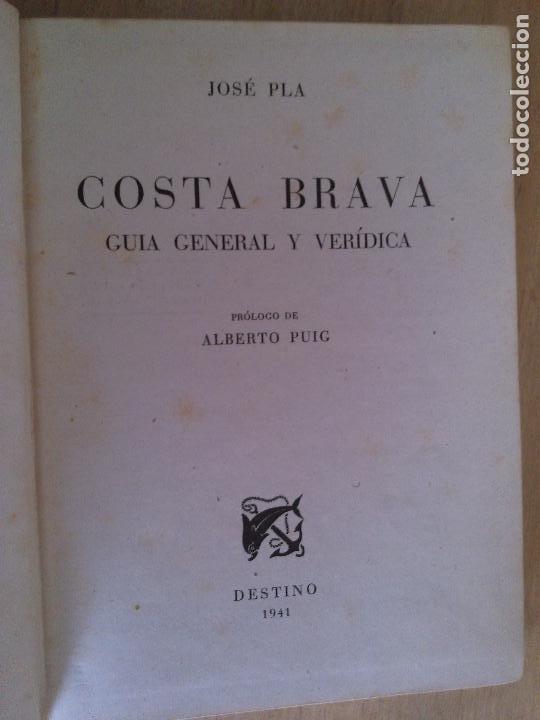Libros de segunda mano: Costa Brava. Guia general y veridica. Jose Pla - Foto 1