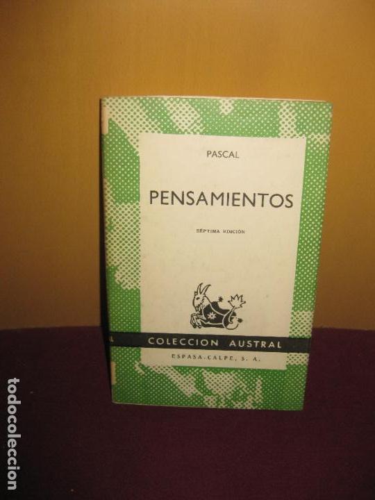 Libros de segunda mano: PENSAMIENTOS. PASCAL. COLECCION AUSTRAL N&ordm; 96 - Foto 1