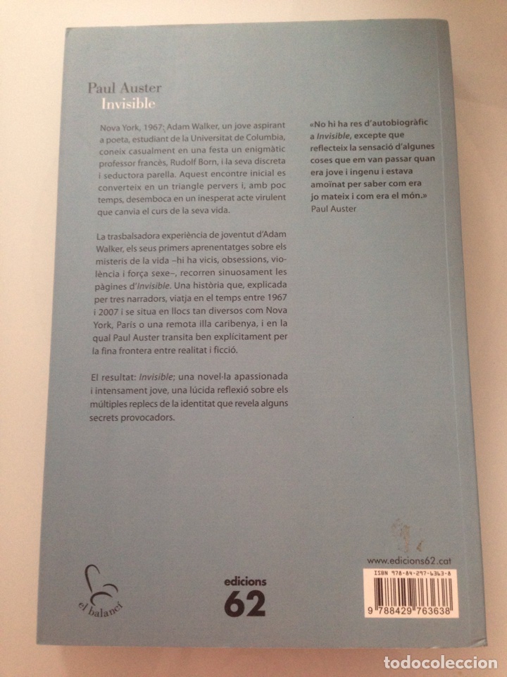 Libros de segunda mano: Libro Invisible. Paul Auster - Foto 2